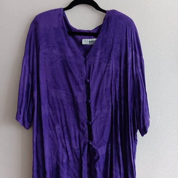 Vintage, Plus Size, Purple, Brushstroke Style, Short Sleeve top - Picture 1 of 3